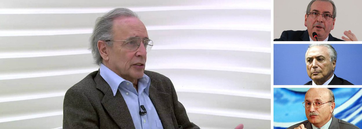 Segundo o colunista Janio de Freitas, Michel Temer, Eduardo Cunha e Osmar Serraglio agem de forma coordenada para que o ex-presidente da Câmara, que renunciou ao cargo na semana passada, consiga preservar seu mandato; para Janio, essa manobra viola determinação do STF; "O Supremo suspendeu o mandato de Eduardo Cunha e, depois, aplicou-lhe a extraordinária proibição de entrar na Câmara, por suas ações obstrutivas no processo sobre a possibilidade de sua cassação. É o que Eduardo Cunha volta a fazer, com a companhia de Michel Temer e conforme discutido por ambos em uma noite de isolado domingo na residência oficial do vice-presidente em exercício da Presidência", diz ele (Foto: Leonardo Attuch) Segundo o colunista Janio de Freitas, Michel Temer, Eduardo Cunha e Osmar Serraglio agem de forma coordenada para que o ex-presidente da Câmara, que renunciou ao cargo na semana passada, consiga preservar seu mandato; para Janio, essa manobra viola determinação do STF; "O Supremo suspendeu o mandato de Eduardo Cunha e, depois, aplicou-lhe a extraordinária proibição de entrar na Câmara, por suas ações obstrutivas no processo sobre a possibilidade de sua cassação. É o que Eduardo Cunha volta a fazer, com a companhia de Michel Temer e conforme discutido por ambos em uma noite de isolado domingo na residência oficial do vice-presidente em exercício da Presidência", diz ele