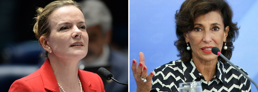"Como não podia deixar de ser, tudo neste governo tem as mãos do mercado. A nossa modelagem de concessões levava em conta a ‘modicidade tarifária’", diz a senadora Gleisi Hoffmann (PT-PR), que critica a postura da presidente do BNDES, Maria Silvia Bastos Marques; "Essa 'premissa realista' da presidente do BNDES torna-se ainda mais preocupante porque o novo governo resolveu incluir no programa de concessões uma área de grande demanda social, que é o saneamento básico. E eu me pergunto: se não tem modicidade tarifária, em que preço ficarão as tarifas de água e esgoto a serem cobradas da população, principalmente as que vivem em regiões mais pobres?", questiona a senadora (Foto: Gleisi Hoffmann) "Como não podia deixar de ser, tudo neste governo tem as mãos do mercado. A nossa modelagem de concessões levava em conta a ‘modicidade tarifária’", diz a senadora Gleisi Hoffmann (PT-PR), que critica a postura da presidente do BNDES, Maria Silvia Bastos Marques; "Essa 'premissa realista' da presidente do BNDES torna-se ainda mais preocupante porque o novo governo resolveu incluir no programa de concessões uma área de grande demanda social, que é o saneamento básico. E eu me pergunto: se não tem modicidade tarifária, em que preço ficarão as tarifas de água e esgoto a serem cobradas da população, principalmente as que vivem em regiões mais pobres?", questiona a senadora