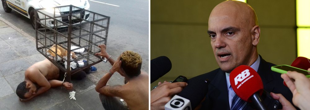 Ministro da Justiça, Alexandre de Moraes, anunciou a antecipação das ações de combate à criminalidade previstas no Plano Nacional de Segurança Pública, no Rio Grande do Sul e Rio Grande do Norte - estados onde a violência resultou no uso da Força Nacional de Segurança para ajudar no combate ao crime; crise na área de segurança tem levado a um aumento no número de ocorrências e a falta de vagas em presídios resultou na detençõa de suspeitos em viaturas e até algemados em lixeiras nas calçadas (Foto: Paulo Emílio) Ministro da Justiça, Alexandre de Moraes, anunciou a antecipação das ações de combate à criminalidade previstas no Plano Nacional de Segurança Pública, no Rio Grande do Sul e Rio Grande do Norte - estados onde a violência resultou no uso da Força Nacional de Segurança para ajudar no combate ao crime; crise na área de segurança tem levado a um aumento no número de ocorrências e a falta de vagas em presídios resultou na detençõa de suspeitos em viaturas e até algemados em lixeiras nas calçadas