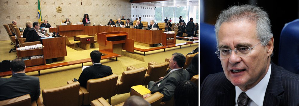 Em votação nesta quinta-feira, 1º, a maioria dos ministros dos Supremo Tribunal Federal votou pelo recebimento da denúncia apresentada pela Procuradoria-Geral da República (PGR), em 2013, contra o presidente do Senado, Renan Calheiros (PMDB-AL); votaram a favor de Renan virar réu pelo crime de peculato os ministros Edson Fachin (relator do inquérito), Luis Roberto Barroso, Teori Zavascki, Rosa Weber, Luiz Fux, Marco Aurélio Mello, Celso de Mello e a presidente, Cármen Lúcia; os ministros Dias Toffoli, Ricardo Lewandowski e Gilmar Mendes rejeitaram a denúncia por completo; assista ao vivo (Foto: Aquiles Lins) Em votação nesta quinta-feira, 1º, a maioria dos ministros dos Supremo Tribunal Federal votou pelo recebimento da denúncia apresentada pela Procuradoria-Geral da República (PGR), em 2013, contra o presidente do Senado, Renan Calheiros (PMDB-AL); votaram a favor de Renan virar réu pelo crime de peculato os ministros Edson Fachin (relator do inquérito), Luis Roberto Barroso, Teori Zavascki, Rosa Weber, Luiz Fux, Marco Aurélio Mello, Celso de Mello e a presidente, Cármen Lúcia; os ministros Dias Toffoli, Ricardo Lewandowski e Gilmar Mendes rejeitaram a denúncia por completo; assista ao vivo