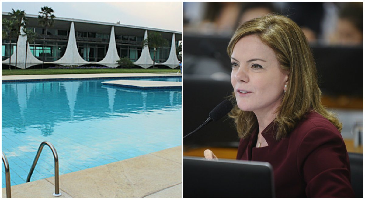 Senadora Gleisi Hoffmann (PT-PR) critica "caçada implacável" contra o ex-presidente Lula com a denúncia, da Folha de S.Paulo, de que uma reforma na piscina do Palácio do Alvorada realizada pela Odebrecht foi um "favorecimento" ao petista "ainda no exercício do mandato"; "A piscina do Alvorada virou do Lula!!! Surreal! Jornal denuncia favor para bem público?! A caçada é implacável", publicou Gleisi em sua conta no Twitter (Foto: Gisele Federicce) Senadora Gleisi Hoffmann (PT-PR) critica "caçada implacável" contra o ex-presidente Lula com a denúncia, da Folha de S.Paulo, de que uma reforma na piscina do Palácio do Alvorada realizada pela Odebrecht foi um "favorecimento" ao petista "ainda no exercício do mandato"; "A piscina do Alvorada virou do Lula!!! Surreal! Jornal denuncia favor para bem público?! A caçada é implacável", publicou Gleisi em sua conta no Twitter