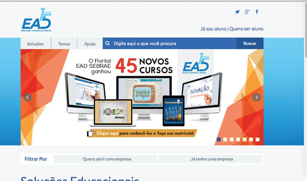 O Portal de Educação a Distância Sebrae, considerado a maior estrutura EaD gratuita do País, completa 15 anos em 2016 e está de cara nova; com 45 novas capacitações, a plataforma on line oferece agora 150 soluções educacionais entre cursos, oficinas, minicursos, jogos, dicas empresariais e vídeos; "Contabilizamos cerca de 5 milhões de atendimentos nesses 15 anos de educação a distância. Somente nos primeiros cinco meses deste ano foram 315 mil atendimentos, sendo quase 130 mil exclusivamente para pequenas empresas", comemora a diretora-técnica do Sebrae, Heloisa Menezes (Foto: Leonardo Lucena) O Portal de Educação a Distância Sebrae, considerado a maior estrutura EaD gratuita do País, completa 15 anos em 2016 e está de cara nova; com 45 novas capacitações, a plataforma on line oferece agora 150 soluções educacionais entre cursos, oficinas, minicursos, jogos, dicas empresariais e vídeos; "Contabilizamos cerca de 5 milhões de atendimentos nesses 15 anos de educação a distância. Somente nos primeiros cinco meses deste ano foram 315 mil atendimentos, sendo quase 130 mil exclusivamente para pequenas empresas", comemora a diretora-técnica do Sebrae, Heloisa Menezes