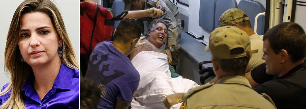 Clarissa Garotinho, filha do ex-governador do Rio Anthony Garotinho, criticou a prisão do pai e disse considerar desumano sua transferência do Hospital Municipal Souza Aguiar para o Complexo Penitenciário de Gericinó, em Bangu, onde, segundo ela, não poderá receber os cuidados médicos necessários ao seu quadro cardíaco; "Transferir um paciente pra um lugar onde ele não tem condições de ser atendido, isso é uma desumanidade", protestou (Foto: Paulo Emílio) Clarissa Garotinho, filha do ex-governador do Rio Anthony Garotinho, criticou a prisão do pai e disse considerar desumano sua transferência do Hospital Municipal Souza Aguiar para o Complexo Penitenciário de Gericinó, em Bangu, onde, segundo ela, não poderá receber os cuidados médicos necessários ao seu quadro cardíaco; "Transferir um paciente pra um lugar onde ele não tem condições de ser atendido, isso é uma desumanidade", protestou