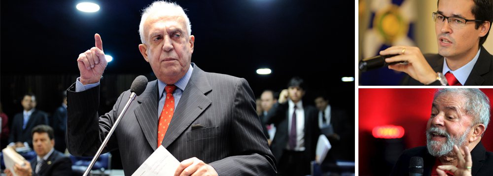 Deputado federal Jarbas Vasconcelos (PMDB-PE), um dos mais ferrenhos críticos do PT, criticou a apresentação do Ministério Público da denúncia contra o ex-presidente Lula; "Carregaram muito nas tintas", afirmou; segundo ele, a situação deu "panos para as mangas" para que Lula acabasse se passando por vítima; "Isso faz com que Lula passe uma hora na televisão se vitimizando. Ele arrumou um pretexto porque a denúncia foi longa e adjetivada", destacou (Foto: Paulo Emílio) Deputado federal Jarbas Vasconcelos (PMDB-PE), um dos mais ferrenhos críticos do PT, criticou a apresentação do Ministério Público da denúncia contra o ex-presidente Lula; "Carregaram muito nas tintas", afirmou; segundo ele, a situação deu "panos para as mangas" para que Lula acabasse se passando por vítima; "Isso faz com que Lula passe uma hora na televisão se vitimizando. Ele arrumou um pretexto porque a denúncia foi longa e adjetivada", destacou
