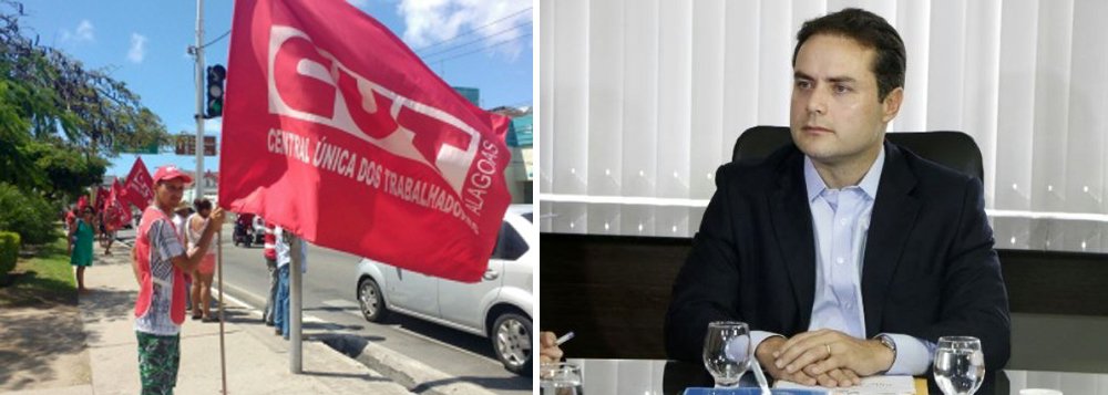 A Central Única dos Trabalhadores (CUT/AL) em Alagoas prepara ações para cobrar do governo do Estado a aplicação do reajuste salarial dos servidores públicos estaduais após o acordo de moratória firmado nessa segunda-feira (20) entre o governo federal e os estados; nesta quarta-feira (22), as lideranças de classe de todas as categorias vão se reunir na sede da CUT para discutir as próximas ações em busca do reajuste (Foto: Voney Malta) A Central Única dos Trabalhadores (CUT/AL) em Alagoas prepara ações para cobrar do governo do Estado a aplicação do reajuste salarial dos servidores públicos estaduais após o acordo de moratória firmado nessa segunda-feira (20) entre o governo federal e os estados; nesta quarta-feira (22), as lideranças de classe de todas as categorias vão se reunir na sede da CUT para discutir as próximas ações em busca do reajuste