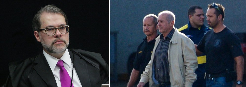 Ministro Dias Toffoli, do Supremo Tribunal Federal, atendeu a uma reclamação feita pelo pelo advogado Juliano Breda, que defende o ex-ministro Paulo Bernardo, preso na última quinta-feira pela Operação Custo Brasil, um desdobramento da Lava Jato; Toffoli entendeu que houve, na ação, "flagrante e constrangimento ilegal, passível de correção por habeas corpus de ofício", e que por isso "determina-se cautelarmente a revogação da prisão preventiva"; Toffoli determinou que a Justiça de São Paulo avalie a aplicação de medidas alternativas contra Paulo Bernardo, como o uso de tornozeleira eletrônica (Foto: Gisele Federicce) Ministro Dias Toffoli, do Supremo Tribunal Federal, atendeu a uma reclamação feita pelo pelo advogado Juliano Breda, que defende o ex-ministro Paulo Bernardo, preso na última quinta-feira pela Operação Custo Brasil, um desdobramento da Lava Jato; Toffoli entendeu que houve, na ação, "flagrante e constrangimento ilegal, passível de correção por habeas corpus de ofício", e que por isso "determina-se cautelarmente a revogação da prisão preventiva"; Toffoli determinou que a Justiça de São Paulo avalie a aplicação de medidas alternativas contra Paulo Bernardo, como o uso de tornozeleira eletrônica