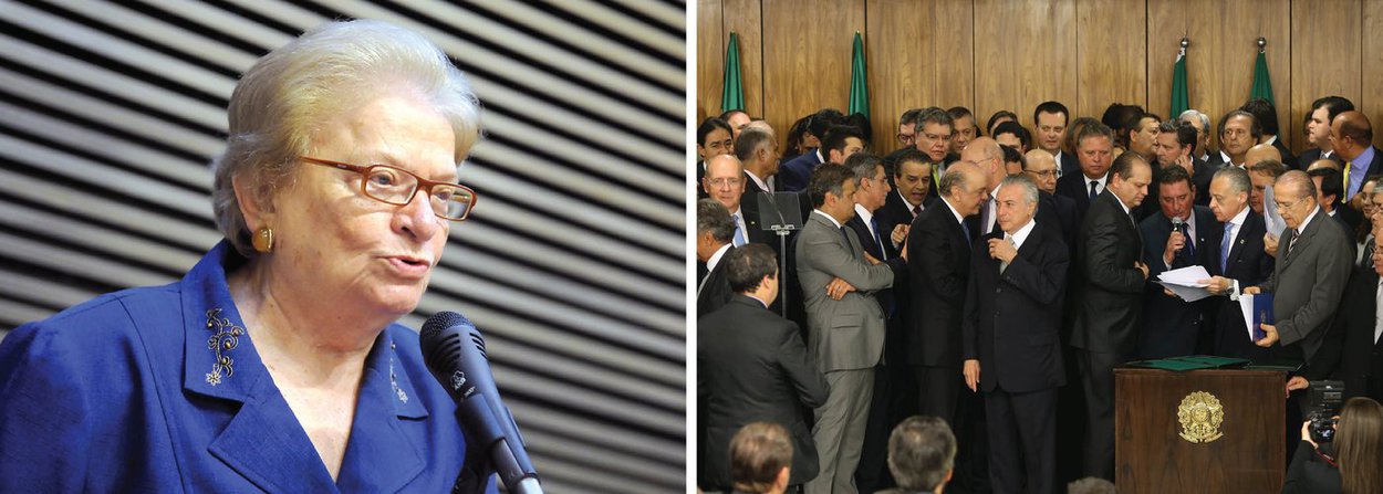 Em entrevista à revista Cult, a deputada Luiza Erundina (PSOL), pré-candidata à Prefeitura de São Paulo, fez duras críticas ao governo interino de Michel Temer ao defender maior participação da mulher na política; "Não vê esse governo provisório que temos aí? Ou interino? Não tem uma mulher. Só tem macho. E macho que não tem compromisso com a igualdade de gênero, de raça, de oportunidades, de direitos. Por isso, a gente tem de fazer política", disse; "Nós somos 52% da população e menos de 10% no Congresso Nacional. Nós precisamos, podemos, queremos e temos direito a ter poder" (Foto: Aquiles Lins) Em entrevista à revista Cult, a deputada Luiza Erundina (PSOL), pré-candidata à Prefeitura de São Paulo, fez duras críticas ao governo interino de Michel Temer ao defender maior participação da mulher na política; "Não vê esse governo provisório que temos aí? Ou interino? Não tem uma mulher. Só tem macho. E macho que não tem compromisso com a igualdade de gênero, de raça, de oportunidades, de direitos. Por isso, a gente tem de fazer política", disse; "Nós somos 52% da população e menos de 10% no Congresso Nacional. Nós precisamos, podemos, queremos e temos direito a ter poder"