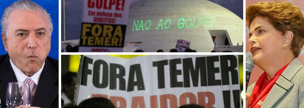 Levantamento do Instituto corrige erro do Datafolha e aponta que 62% são favoráveis a novas eleições; além disso, 11,1% querem que a presidente Dilma Rousseff volte e conclua seu mandato; os que querem a permanência de Michel Temer são apenas 23,8%, bem menos do que os 50% apontados pela Folha em sua pesquisa forjada; como a tese de novas eleições depende da volta de Dilma, que faria uma consulta popular sobre o tema, os senadores, se ouvirem a voz do povo, rejeitarão o impeachment (Foto: Roberta Namour) Levantamento do Instituto corrige erro do Datafolha e aponta que 62% são favoráveis a novas eleições; além disso, 11,1% querem que a presidente Dilma Rousseff volte e conclua seu mandato; os que querem a permanência de Michel Temer são apenas 23,8%, bem menos do que os 50% apontados pela Folha em sua pesquisa forjada; como a tese de novas eleições depende da volta de Dilma, que faria uma consulta popular sobre o tema, os senadores, se ouvirem a voz do povo, rejeitarão o impeachment