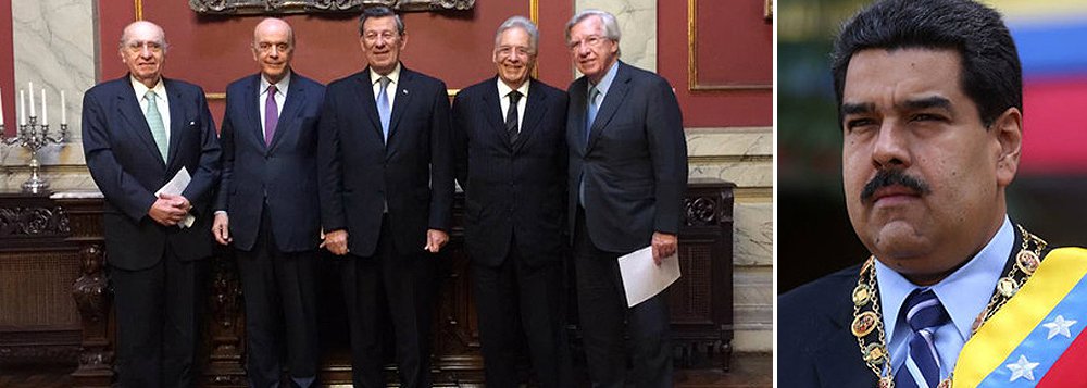 Decisão do Uruguai de transferir a presidência do Mercosul à Venezuela, como preveem as regras do bloco e confirmam os jornais de Montevidéu, não será reconhecida pelo Brasil, criando um impasse inédito entre os vizinhos sul-americanos; recentemente, o chanceler interino José Serra foi ao Uruguai, acompanhado do ex-presidente Fernando Henrique Cardoso, para tentar convencer o governo de Tabaré Vazquez a quebrar as regras, mas fracassou em sua missão; Brasil alega que a mudança de comando deve ser tomada por consenso, o que fez com que o governo de Nicolás Maduro denunciasse que o "golpismo" brasileiro agora atinge também o Mercosul
(Foto: Roberta Namour) Decisão do Uruguai de transferir a presidência do Mercosul à Venezuela, como preveem as regras do bloco e confirmam os jornais de Montevidéu, não será reconhecida pelo Brasil, criando um impasse inédito entre os vizinhos sul-americanos; recentemente, o chanceler interino José Serra foi ao Uruguai, acompanhado do ex-presidente Fernando Henrique Cardoso, para tentar convencer o governo de Tabaré Vazquez a quebrar as regras, mas fracassou em sua missão; Brasil alega que a mudança de comando deve ser tomada por consenso, o que fez com que o governo de Nicolás Maduro denunciasse que o "golpismo" brasileiro agora atinge também o Mercosul