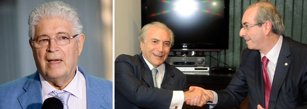 Senador Roberto Requião (PMDB-RJ) diz ser "inaceitável" a possibilidade de que o presidente interino, Michel Temer, tenha ido "compor" com o agora ex-presidente da Câmara, Eduardo Cunha (PMDB-RJ), "para manobrar sua absolvição"; "Se realmente o governo interino avalizou o acordo na Câmara com Cunha é chegada a hora de por fim a farsa do impeachment", afirma o peemedebista, que é defensor da ideia de um plebiscito sobre novas eleições; "Este acordo, ou tentativa de acordo na Câmara, deixa clara a necessidade de acabarmos com a novela de impeachment e pensarmos no Brasil", reforça; Requião diz ainda que a presidente Dilma "seguramente" tem os votos para barrar o impeachment no Senado (Foto: Gisele Federicce) Senador Roberto Requião (PMDB-RJ) diz ser "inaceitável" a possibilidade de que o presidente interino, Michel Temer, tenha ido "compor" com o agora ex-presidente da Câmara, Eduardo Cunha (PMDB-RJ), "para manobrar sua absolvição"; "Se realmente o governo interino avalizou o acordo na Câmara com Cunha é chegada a hora de por fim a farsa do impeachment", afirma o peemedebista, que é defensor da ideia de um plebiscito sobre novas eleições; "Este acordo, ou tentativa de acordo na Câmara, deixa clara a necessidade de acabarmos com a novela de impeachment e pensarmos no Brasil", reforça; Requião diz ainda que a presidente Dilma "seguramente" tem os votos para barrar o impeachment no Senado
