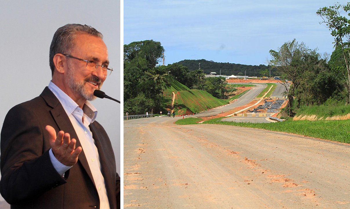 A Via Metropolitana, cujas obras chegam a 11,2 quilômetros de extensão, já tem 50% de conclusão, e vai interligar as rodovias CIA-Aeroporto (BA-526) e a Estrada do Coco (BA-099), ligando Camaçari e Lauro de Freitas; iniciada em janeiro de 2015, a obra está prevista para ser entregue em março de 2017; o prefeito Ademar Delgado comemora o avanço nas obras, e lembra, que na época do anúncio, destacou "a contribuição da Via Metropolitana para o avanço de Camaçari e região ao levar mais desenvolvimento e colaborar com o turismo nas praias do Município" (Foto: Romulo Faro) A Via Metropolitana, cujas obras chegam a 11,2 quilômetros de extensão, já tem 50% de conclusão, e vai interligar as rodovias CIA-Aeroporto (BA-526) e a Estrada do Coco (BA-099), ligando Camaçari e Lauro de Freitas; iniciada em janeiro de 2015, a obra está prevista para ser entregue em março de 2017; o prefeito Ademar Delgado comemora o avanço nas obras, e lembra, que na época do anúncio, destacou "a contribuição da Via Metropolitana para o avanço de Camaçari e região ao levar mais desenvolvimento e colaborar com o turismo nas praias do Município"