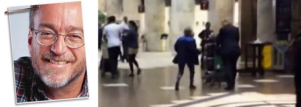 "Não é exagero. As chineladas que ele levou de uma senhora no aeroporto foram um alerta. Ninguém terá direito de se dizer surpreso se alguma coisa mais grave acontecer", diz o jornalista Paulo Nogueira, sobre as sapatadas que o deputado cassado Eduardo Cunha (PMDB) legou de uma senhora no aeroporto do Rio; "Há uma única forma de evitar o risco de novos e eventualmente piores ataques contra Cunha. É prendendo-o. Sua liberdade é uma afronta a todos os brasileiros. Torna ainda maior o ódio devotado a ele. É um insuportável sinal da impunidade de que gozam tipos como ele — servos da plutocracia. Funciona como uma provocação", alerta (Foto: Aquiles Lins) "Não é exagero. As chineladas que ele levou de uma senhora no aeroporto foram um alerta. Ninguém terá direito de se dizer surpreso se alguma coisa mais grave acontecer", diz o jornalista Paulo Nogueira, sobre as sapatadas que o deputado cassado Eduardo Cunha (PMDB) legou de uma senhora no aeroporto do Rio; "Há uma única forma de evitar o risco de novos e eventualmente piores ataques contra Cunha. É prendendo-o. Sua liberdade é uma afronta a todos os brasileiros. Torna ainda maior o ódio devotado a ele. É um insuportável sinal da impunidade de que gozam tipos como ele — servos da plutocracia. Funciona como uma provocação", alerta