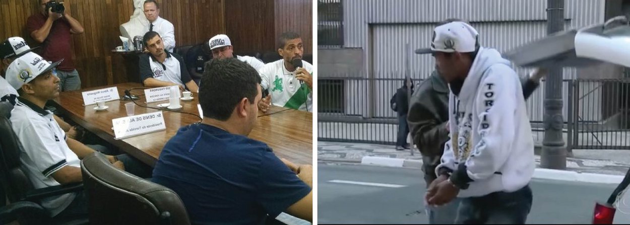 Nove torcedores do Santos foram presos nesta terça-feira 26, na Operação Aquarius, por terem participado de uma briga contra torcedores do Corinthians na estação Penha de Metrô, na zona leste da capital paulista, no dia 1º de junho; segundo a Secretaria de Segurança Pública, os presos fazem parte da Torcida Jovem do Santos; um deles é o presidente da torcida, Denis de Almeida (Foto: Gisele Federicce) Nove torcedores do Santos foram presos nesta terça-feira 26, na Operação Aquarius, por terem participado de uma briga contra torcedores do Corinthians na estação Penha de Metrô, na zona leste da capital paulista, no dia 1º de junho; segundo a Secretaria de Segurança Pública, os presos fazem parte da Torcida Jovem do Santos; um deles é o presidente da torcida, Denis de Almeida
