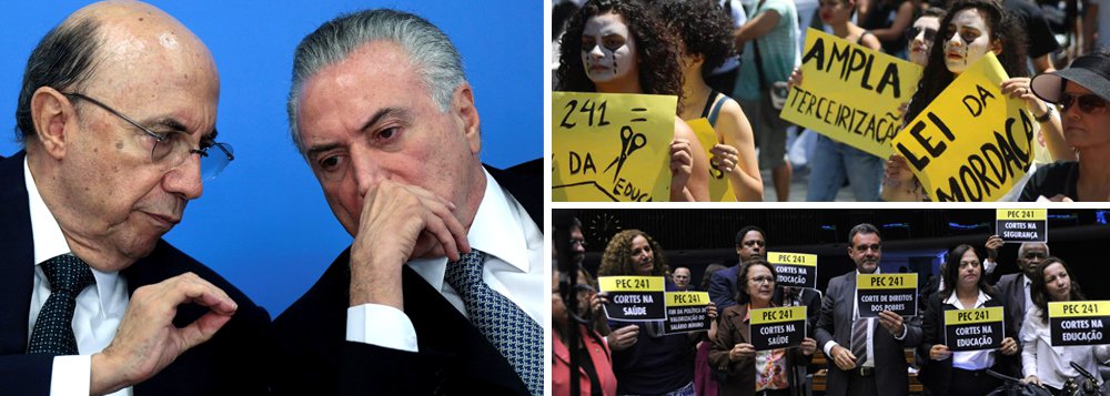 "Além do Estado mínimo, que se retira do fornecimento de serviços públicos, a PEC aponta para um regime tributário cada vez mais regressivo. Já temos, no Brasil, um sistema de taxação que penaliza o trabalho e o consumo e beneficia os ganhos de capital. Ao congelar o investimento social, mas reafirmar o caráter sacrossanto da dívida pública, a PEC projeta um país em que todos pagam impostos, com pouquíssimo retorno em serviços públicos, para que alguns poucos ganhem com o rentismo", diz o cientista político Luis Felipe Miguel, da UnB; a consequência inevitável da política de Temer e Meirelles, portanto, será mais desigualdade num dos países mais desiguais do mundo (Foto: Luis Felipe Miguel) "Além do Estado mínimo, que se retira do fornecimento de serviços públicos, a PEC aponta para um regime tributário cada vez mais regressivo. Já temos, no Brasil, um sistema de taxação que penaliza o trabalho e o consumo e beneficia os ganhos de capital. Ao congelar o investimento social, mas reafirmar o caráter sacrossanto da dívida pública, a PEC projeta um país em que todos pagam impostos, com pouquíssimo retorno em serviços públicos, para que alguns poucos ganhem com o rentismo", diz o cientista político Luis Felipe Miguel, da UnB; a consequência inevitável da política de Temer e Meirelles, portanto, será mais desigualdade num dos países mais desiguais do mundo