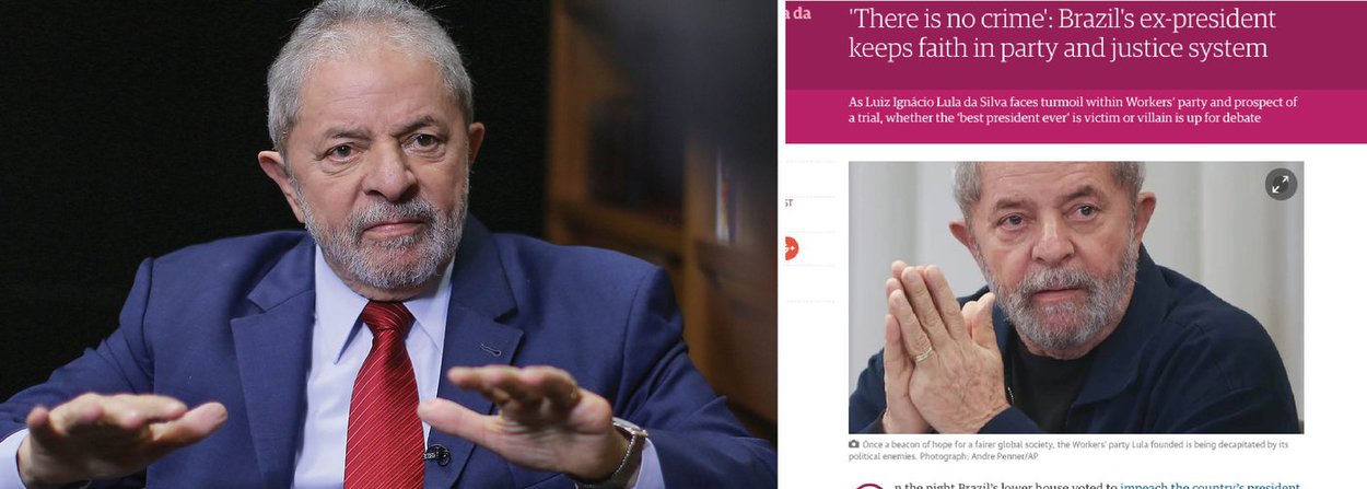 Em entrevista ao The Guardian, jornal mais respeitado da Inglaterra, o ex-presidente Luiz Inácio Lula da Silva voltou a dizer que não teme a Lava Jato e mandou um recado aos que o investigam; "As conquistas dos últimos 13 anos não serão perdidas com o fato de eu ser processado ou não", disse ele; "Não pretendo mudar o que eu sou. E eu fui o melhor presidente da história do Brasil"; segundo Lula, a força-tarefa comandada pelo juiz Sergio Moro já tem um objetivo traçado: condená-lo e não permitir que ele volte a concorrer à presidência em 2018; apesar disso, ele ainda não se anunciou candidato; "Seria muito difícil repetir a minha performance e eu teria que competir comigo mesmo" (Foto: Leonardo Attuch) Em entrevista ao The Guardian, jornal mais respeitado da Inglaterra, o ex-presidente Luiz Inácio Lula da Silva voltou a dizer que não teme a Lava Jato e mandou um recado aos que o investigam; "As conquistas dos últimos 13 anos não serão perdidas com o fato de eu ser processado ou não", disse ele; "Não pretendo mudar o que eu sou. E eu fui o melhor presidente da história do Brasil"; segundo Lula, a força-tarefa comandada pelo juiz Sergio Moro já tem um objetivo traçado: condená-lo e não permitir que ele volte a concorrer à presidência em 2018; apesar disso, ele ainda não se anunciou candidato; "Seria muito difícil repetir a minha performance e eu teria que competir comigo mesmo"