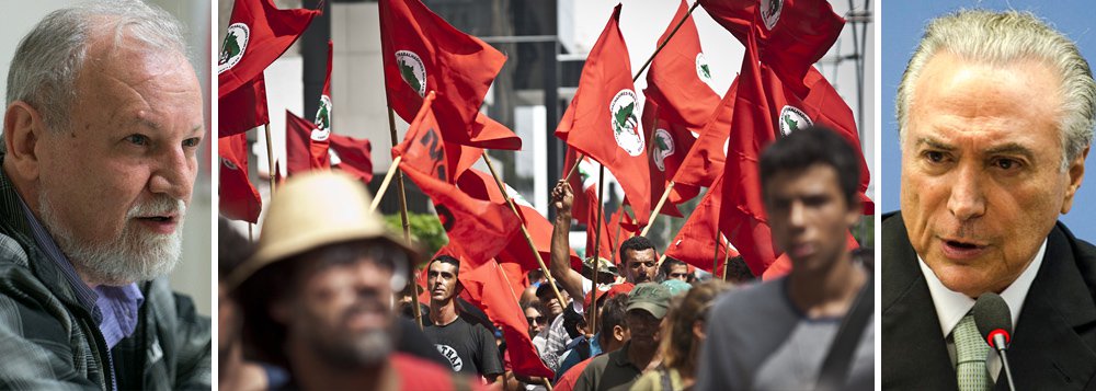 Líder do Movimento dos Trabalhadores Sem Terra (MST), João Pedro Stédile, avisou que o MST reagirá com ocupações se a venda de terras brasileiras a estrangeiros for liberada; proposta é uma das medidas do governo interino Michel Temer para retomada de investimentos; para Stédile, a sociedade brasileira “é contra, os movimentos sociais são contra e as Forças Armadas são contra"; "Vamos dar um aviso às empresas: se esse governo tomar essa medida irresponsável, não se atrevam a comprar terras no Brasil, porque nós vamos ocupar todas as áreas que forem cedidas ao capital estrangeiro”, afirmou Stédile, durante Festival Nacional de Arte e Cultura da Reforma Agrária, em Belo Horizonte
(Foto: Aquiles Lins) Líder do Movimento dos Trabalhadores Sem Terra (MST), João Pedro Stédile, avisou que o MST reagirá com ocupações se a venda de terras brasileiras a estrangeiros for liberada; proposta é uma das medidas do governo interino Michel Temer para retomada de investimentos; para Stédile, a sociedade brasileira “é contra, os movimentos sociais são contra e as Forças Armadas são contra"; "Vamos dar um aviso às empresas: se esse governo tomar essa medida irresponsável, não se atrevam a comprar terras no Brasil, porque nós vamos ocupar todas as áreas que forem cedidas ao capital estrangeiro”, afirmou Stédile, durante Festival Nacional de Arte e Cultura da Reforma Agrária, em Belo Horizonte