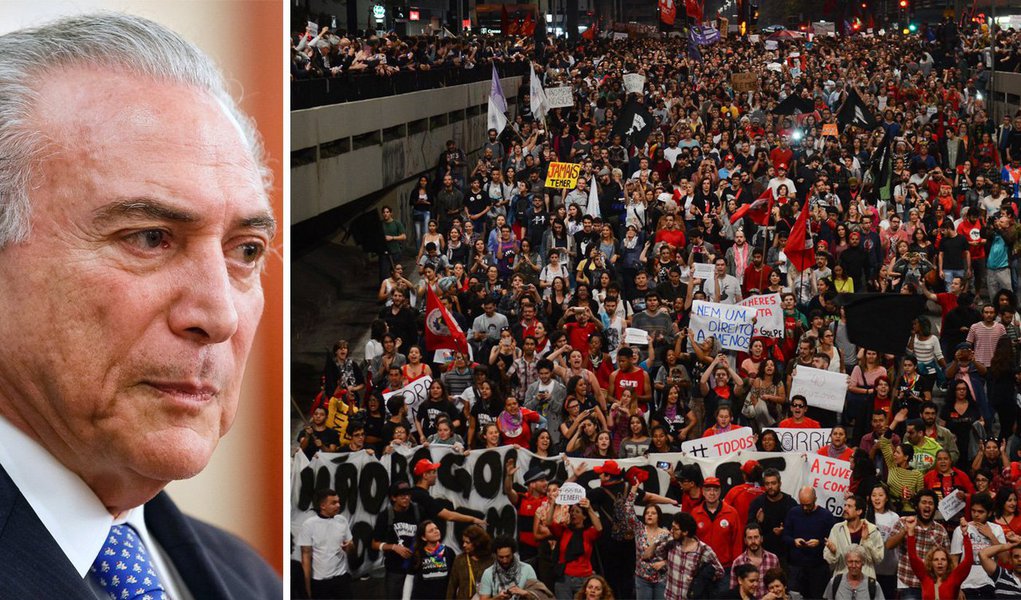 A principal diferença do mega protesto contra Temer que aconteceu domingo em São Paulo para os protestos de esquerda ou de direita que vêm ocorrendo na avenida Paulista nos últimos anos é a ausência de divulgação do público que lá esteve (Foto: Eduardo Guimarães) A principal diferença do mega protesto contra Temer que aconteceu domingo em São Paulo para os protestos de esquerda ou de direita que vêm ocorrendo na avenida Paulista nos últimos anos é a ausência de divulgação do público que lá esteve
