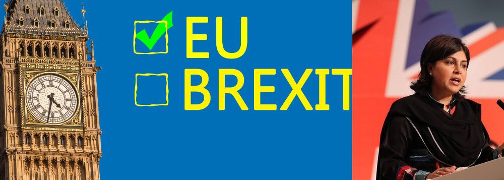 Montadoras de veículos e times de futebol declararam seu apoio à permanência da Grã-Bretanha na União Europeia nesta segunda-feira, quando pesquisas de intenção de voto mostraram que a campanha do "fica" ganhou terreno, fortalecendo o mercado de ações e a libra esterlina três dias antes do referendo. Além disso, a ex-co-presidente do conselho do governista Partido Conservador Sayeeda Warsi rompeu com os defensores da saída do bloco, acusando-os de disseminarem mentiras, ódio e xenofobia (Foto: Leonardo Attuch) Montadoras de veículos e times de futebol declararam seu apoio à permanência da Grã-Bretanha na União Europeia nesta segunda-feira, quando pesquisas de intenção de voto mostraram que a campanha do "fica" ganhou terreno, fortalecendo o mercado de ações e a libra esterlina três dias antes do referendo. Além disso, a ex-co-presidente do conselho do governista Partido Conservador Sayeeda Warsi rompeu com os defensores da saída do bloco, acusando-os de disseminarem mentiras, ódio e xenofobia