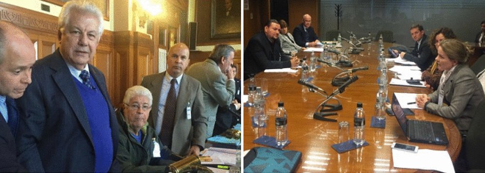 O Parlamento do Mercosul (Parlasul) recebeu nesta sexta 16, em Montevidéu, no Uruguai, denúncia de que houve um atentado ao Estado Democrático de Direito perpetrado pelo Ministério Público Federal brasileiro contra o ex-presidente Lula; os senadores Gleisi Hoffmann (PT-PR), Roberto Requião (PMDB-PR), Lindbergh Farias (PT-RJ) e o deputado Arlindo Chinaglia (PT-SP) denunciaram o MPF que, sem provas, apenas por convicção de alguns procuradores, apontaram o ex-presidente Lula como "comandante máximo" de uma organização criminosa no Brasil (Foto: Gisele Federicce) O Parlamento do Mercosul (Parlasul) recebeu nesta sexta 16, em Montevidéu, no Uruguai, denúncia de que houve um atentado ao Estado Democrático de Direito perpetrado pelo Ministério Público Federal brasileiro contra o ex-presidente Lula; os senadores Gleisi Hoffmann (PT-PR), Roberto Requião (PMDB-PR), Lindbergh Farias (PT-RJ) e o deputado Arlindo Chinaglia (PT-SP) denunciaram o MPF que, sem provas, apenas por convicção de alguns procuradores, apontaram o ex-presidente Lula como "comandante máximo" de uma organização criminosa no Brasil