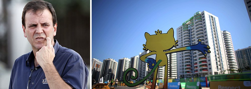 Prefeito Eduardo Paes (PMDB) atribuiu a furtos a precariedade encontrada nos apartamentos na Vila dos atletas, entregues às delegações; “Não tinha nenhum apartamento sem privada, sem luminária. Isso tudo infelizmente foi roubado ao longo desses três meses. Não me pergunte por quem, eu não sei”; ele elogiou os dirigentes do COI pela solidariedade diante das crises econômica e política do País e disse que é agradecido ao ex-presidente Lula e à presidente Dilma Rousseff (Foto: Roberta Namour) Prefeito Eduardo Paes (PMDB) atribuiu a furtos a precariedade encontrada nos apartamentos na Vila dos atletas, entregues às delegações; “Não tinha nenhum apartamento sem privada, sem luminária. Isso tudo infelizmente foi roubado ao longo desses três meses. Não me pergunte por quem, eu não sei”; ele elogiou os dirigentes do COI pela solidariedade diante das crises econômica e política do País e disse que é agradecido ao ex-presidente Lula e à presidente Dilma Rousseff