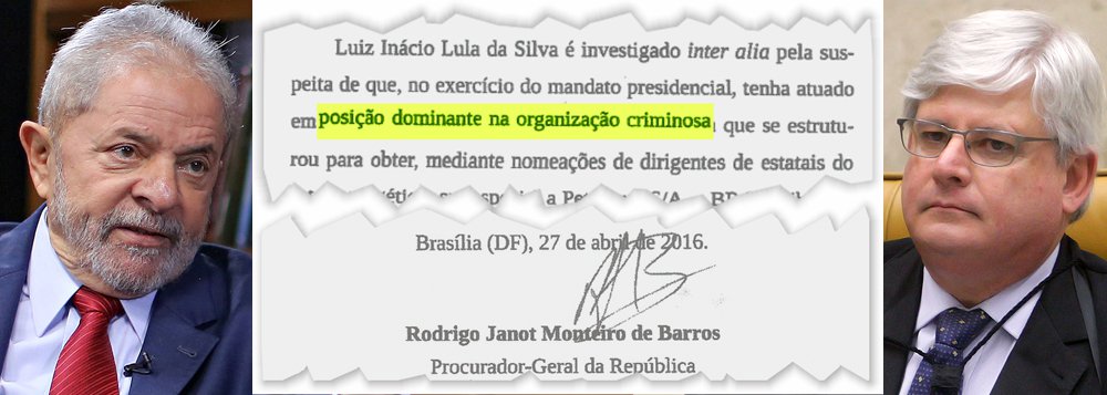 Pedido de abertura de inquérito assinado pelo procurador-geral da República, Rodrigo Janot, e divulgado pelo portal Congresso em Foco aponta o ex-presidente como "investigado" pela "suspeita de que, no exercício do mandato, tenha atuado em posição dominante na organização criminosa" investigada na Operação Lava Jato; nesta segunda, o ministro Teori Zavascki, do STF, enviou o caso de Lula para o juiz Sérgio Moro (Foto: Gisele Federicce) Pedido de abertura de inquérito assinado pelo procurador-geral da República, Rodrigo Janot, e divulgado pelo portal Congresso em Foco aponta o ex-presidente como "investigado" pela "suspeita de que, no exercício do mandato, tenha atuado em posição dominante na organização criminosa" investigada na Operação Lava Jato; nesta segunda, o ministro Teori Zavascki, do STF, enviou o caso de Lula para o juiz Sérgio Moro