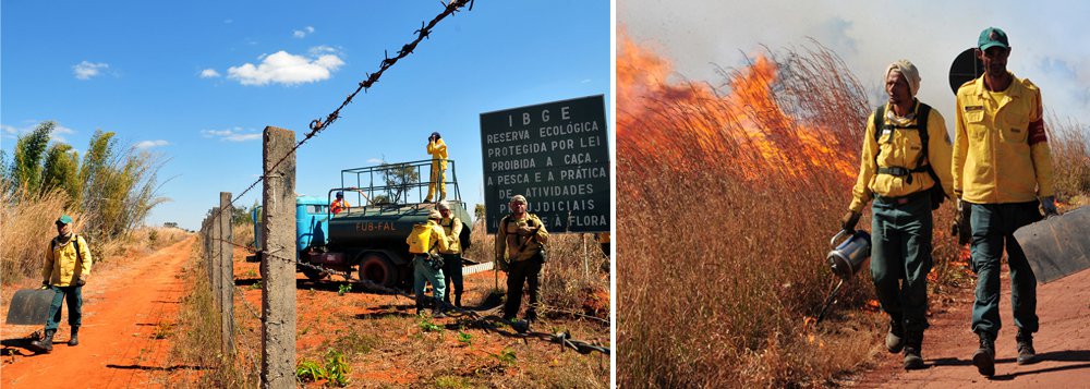 A área queimada em incêndios florestais no Distrito Federal atingiu 12.396,93 hectares (cada hectare corresponde a 10 mil metros quadrados, um quadrado com laterais de cem metros) de janeiro a agosto deste ano; a área queimada é 143,6% maior do que a atingida por incêndios no mesmo período do ano passado, quando 5.087,98 hectares foram atingidos; entre janeiro e 14 de setembro de 2016, os bombeiros receberam 5.542 pedidos de atendimento, índice 10,6% maior que o registrado em todo ano de 2015 (5.010) (Foto: Leonardo Lucena) A área queimada em incêndios florestais no Distrito Federal atingiu 12.396,93 hectares (cada hectare corresponde a 10 mil metros quadrados, um quadrado com laterais de cem metros) de janeiro a agosto deste ano; a área queimada é 143,6% maior do que a atingida por incêndios no mesmo período do ano passado, quando 5.087,98 hectares foram atingidos; entre janeiro e 14 de setembro de 2016, os bombeiros receberam 5.542 pedidos de atendimento, índice 10,6% maior que o registrado em todo ano de 2015 (5.010)