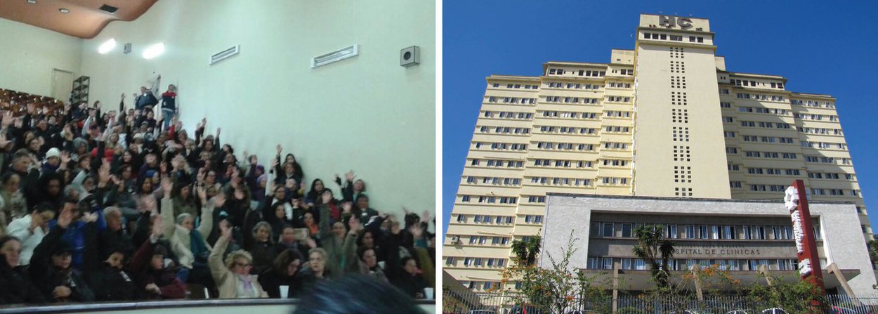 Em greve desde o dia 6 de junho, os funcionários do Hospital de Clínicas (HC) contratados pela Fundação da Universidade Federal do Paraná (Funpar) aceitaram o aumento salarial de 9,83% para os funcionários que ganham até R$ 2,5 mil, que representam 75,18% da categoria, e de 6% para os que recebem acima desse valor (Foto: Leonardo Lucena) Em greve desde o dia 6 de junho, os funcionários do Hospital de Clínicas (HC) contratados pela Fundação da Universidade Federal do Paraná (Funpar) aceitaram o aumento salarial de 9,83% para os funcionários que ganham até R$ 2,5 mil, que representam 75,18% da categoria, e de 6% para os que recebem acima desse valor