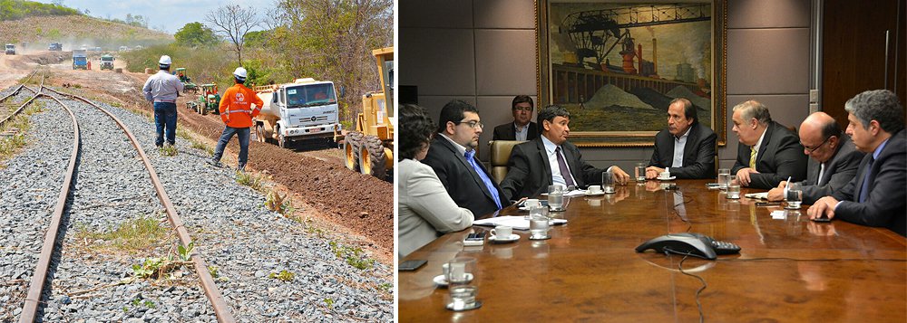 O trecho da Transnordestina no Piauí será priorizado na retomada de obras da ferrovia, garantiu o presidente da Companhia Siderúrgica Nacional (CSN), Benjamin Steinbruch, durante reunião com o governador Wellington Dias, em São Paulo; o presidente informou que já existe R$ 1,248 bilhão destinado para a retomada das obras, aguardando apenas a liberação; a Transnordestina é a maior obra brasileira em construção e irá ligar o município piauiense de Eliseu Martins aos portos de Pecém, no Ceará, e Suape, em Pernambuco; a malha ferroviária é de 1.753 km, passando por 81 municípios em três estados diferentes (Foto: Leonardo Lucena) O trecho da Transnordestina no Piauí será priorizado na retomada de obras da ferrovia, garantiu o presidente da Companhia Siderúrgica Nacional (CSN), Benjamin Steinbruch, durante reunião com o governador Wellington Dias, em São Paulo; o presidente informou que já existe R$ 1,248 bilhão destinado para a retomada das obras, aguardando apenas a liberação; a Transnordestina é a maior obra brasileira em construção e irá ligar o município piauiense de Eliseu Martins aos portos de Pecém, no Ceará, e Suape, em Pernambuco; a malha ferroviária é de 1.753 km, passando por 81 municípios em três estados diferentes