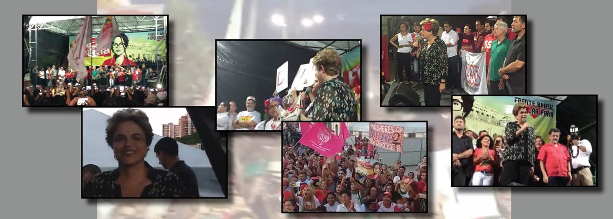 A presidente eleita Dilma Rousseff afirmou nesta quinta-feira (30), no ato "Pará pela democracia", que ocorreu em Belém, que retornará ao seu cargo "para reconstruir o país"; "Eu quero dizer que nós vamos reconstruir a unidade entre nós, defender a democracia, vamos devolver os direitos que foram retirados, vamos fazer a economia crescer, vamos acabar com esta tática do 'quanto pior, melhor', que eles implantaram para criar as condições para o golpe", afirmou ela sendo ovacionada por milhares de pessoas; ela disse ainda que ficou triste com o afastamento, mas que a luta da população a deixa feliz: "Uma parte minha está alegre, a parte que tem o apoio de vocês, a parte que vê a luta de vocês. Vamos nos manter mobilizados e atentos", afirmou
(Foto: Valter Lima) A presidente eleita Dilma Rousseff afirmou nesta quinta-feira (30), no ato "Pará pela democracia", que ocorreu em Belém, que retornará ao seu cargo "para reconstruir o país"; "Eu quero dizer que nós vamos reconstruir a unidade entre nós, defender a democracia, vamos devolver os direitos que foram retirados, vamos fazer a economia crescer, vamos acabar com esta tática do 'quanto pior, melhor', que eles implantaram para criar as condições para o golpe", afirmou ela sendo ovacionada por milhares de pessoas; ela disse ainda que ficou triste com o afastamento, mas que a luta da população a deixa feliz: "Uma parte minha está alegre, a parte que tem o apoio de vocês, a parte que vê a luta de vocês. Vamos nos manter mobilizados e atentos", afirmou