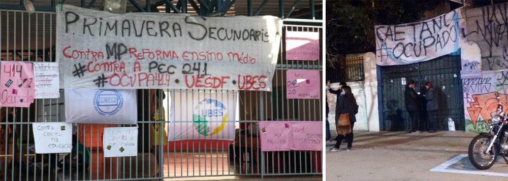 União Brasileira dos Estudantes Secundaristas (Ubes) divulgou no fim da tarde de hoje (18) mais um balanço das ocupações estudantis; em todo o país já são mais de 769 escolas e campi universitários e da rede federal de ensino tecnológico, nos estados de MG, RN, RS, GO, RJ, AL, MT, PE, RO, PA, ES, TO, BA, SC, SP, MA e PI; no Paraná, onde os professores estão em greve desde ontem, estão ocupados 688 colégios estaduais e dez campi de universidades estaduais e federais (Foto: Aquiles Lins) União Brasileira dos Estudantes Secundaristas (Ubes) divulgou no fim da tarde de hoje (18) mais um balanço das ocupações estudantis; em todo o país já são mais de 769 escolas e campi universitários e da rede federal de ensino tecnológico, nos estados de MG, RN, RS, GO, RJ, AL, MT, PE, RO, PA, ES, TO, BA, SC, SP, MA e PI; no Paraná, onde os professores estão em greve desde ontem, estão ocupados 688 colégios estaduais e dez campi de universidades estaduais e federais