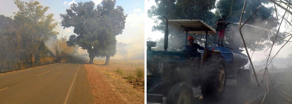 Comunidades da zona rural de União (44 km de Teresina) foram afetadas por um incêndio de grandes proporções que atinge a região; de acordo com informações de moradores, o fogo começou na comunidade Buriti Alegre e tomou grandes proporções, afetando já outros povoados da Zona Rural do município, chegando até a comunidade Terra Dura; "Muita gente não tem mais o que comer, sem documento, sem nada", afirma uma moradora; ainda de acordo com moradores, o incêndio corre risco de atingir a subestação de energia de União (Foto: Leonardo Lucena) Comunidades da zona rural de União (44 km de Teresina) foram afetadas por um incêndio de grandes proporções que atinge a região; de acordo com informações de moradores, o fogo começou na comunidade Buriti Alegre e tomou grandes proporções, afetando já outros povoados da Zona Rural do município, chegando até a comunidade Terra Dura; "Muita gente não tem mais o que comer, sem documento, sem nada", afirma uma moradora; ainda de acordo com moradores, o incêndio corre risco de atingir a subestação de energia de União