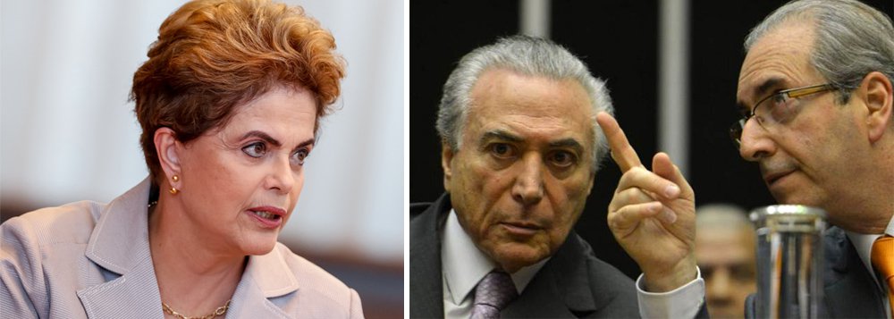 Com ironia, a presidente eleita Dilma Rousseff voltou a questionar nesta quarta-feira 29, em entrevista à rádio Panorâmica, da Paraíba, o encontro ocorrido no último domingo, na residência oficial da vice-presidência, entre o interino Michel Temer e o deputado afastado Eduardo Cunha; "Fica visível que o vice-presidente é capturado pelo Cunha, que tem duas denúncias do STF, acusações de lavagem de dinheiro, contas no exterior...", destacou Dilma, lembrando que o Supremo "proibiu este senhor de ir à Câmara dos Deputados"; ela revelou ainda uma "desilusão" com "alguns ex-ministros", que votaram a favor do impeachment, a quem chamou de traidores; e reafirmou que a perícia do Senado comprova que "não há crime" cometido por ela e que, portanto, o que acontece é um golpe (Foto: Gisele Federicce) Com ironia, a presidente eleita Dilma Rousseff voltou a questionar nesta quarta-feira 29, em entrevista à rádio Panorâmica, da Paraíba, o encontro ocorrido no último domingo, na residência oficial da vice-presidência, entre o interino Michel Temer e o deputado afastado Eduardo Cunha; "Fica visível que o vice-presidente é capturado pelo Cunha, que tem duas denúncias do STF, acusações de lavagem de dinheiro, contas no exterior...", destacou Dilma, lembrando que o Supremo "proibiu este senhor de ir à Câmara dos Deputados"; ela revelou ainda uma "desilusão" com "alguns ex-ministros", que votaram a favor do impeachment, a quem chamou de traidores; e reafirmou que a perícia do Senado comprova que "não há crime" cometido por ela e que, portanto, o que acontece é um golpe