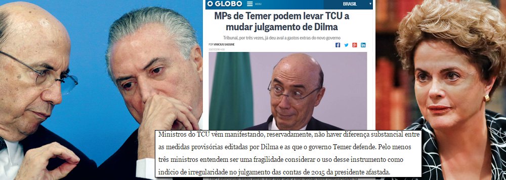 Como a perícia do Senado já deixou claro que a presidente Dilma Rousseff não participou das "pedaladas fiscais" e o Ministério Público Federal indicou que elas não constituem crime, restaram, como argumento para o impeachment, os decretos de crédito suplementar editados pela presidente; no entanto, há um novo problema na trama atual: tais decretos foram feitos por todos os presidentes na história do País e continuam a ser editados até pelo interino Michel Temer, como um instrumento natural de gestão; diante desse imbróglio, o Tribunal de Contas da União agora se vê numa enrascada: ou isenta a presidente Dilma Rousseff de crimes inexistentes ou também condena o interino Temer (Foto: Leonardo Attuch) Como a perícia do Senado já deixou claro que a presidente Dilma Rousseff não participou das "pedaladas fiscais" e o Ministério Público Federal indicou que elas não constituem crime, restaram, como argumento para o impeachment, os decretos de crédito suplementar editados pela presidente; no entanto, há um novo problema na trama atual: tais decretos foram feitos por todos os presidentes na história do País e continuam a ser editados até pelo interino Michel Temer, como um instrumento natural de gestão; diante desse imbróglio, o Tribunal de Contas da União agora se vê numa enrascada: ou isenta a presidente Dilma Rousseff de crimes inexistentes ou também condena o interino Temer