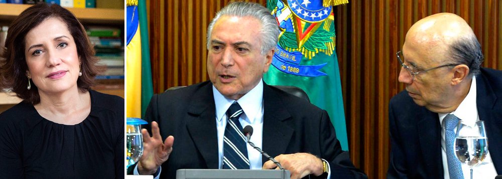 O interino Michel Temer, que deve entregar um rombo fiscal superior a R$ 180 bilhões neste ano, já provoca a desconfiança do mercado e de seus porta-vozes mais influentes; "A marca do governo Temer é a ambiguidade. Ele fala em ajuste e amplia gastos", escreveu a colunista Miriam Leitão; "O pouco crédito que começa a ser dado ao governo pode se estiolar em breve. Basta que alguém grite que o rei está nu"; na prática, Temer aumenta gastos no presente para tentar comprar sua permanência no poder, enquanto promete reformas, que ninguém sabe se serão aprovadas, no futuro – ou seja, o golpe parlamentar está custando muito caro ao País (Foto: Leonardo Attuch) O interino Michel Temer, que deve entregar um rombo fiscal superior a R$ 180 bilhões neste ano, já provoca a desconfiança do mercado e de seus porta-vozes mais influentes; "A marca do governo Temer é a ambiguidade. Ele fala em ajuste e amplia gastos", escreveu a colunista Miriam Leitão; "O pouco crédito que começa a ser dado ao governo pode se estiolar em breve. Basta que alguém grite que o rei está nu"; na prática, Temer aumenta gastos no presente para tentar comprar sua permanência no poder, enquanto promete reformas, que ninguém sabe se serão aprovadas, no futuro – ou seja, o golpe parlamentar está custando muito caro ao País