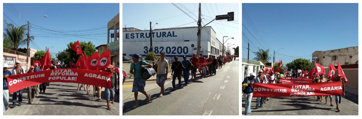 Cerca de 1000 trabalhadores e trabalhadoras do MST de todo Ceara ocuparam na manhã de hoje, a sede do Incra, em Fortaleza. A ação faz parte da jornada nacional de lutas organizadas pelo MST em todo País, contra o golpe e contra o retrocesso nas políticas para o homem do campo. Amanhã, os manifestantes do MST devem também fazer uma caminhada ao Palácio da Abolição para tentar uma audiência com o governador Camilo Santana (Foto: Fatima 247) Cerca de 1000 trabalhadores e trabalhadoras do MST de todo Ceara ocuparam na manhã de hoje, a sede do Incra, em Fortaleza. A ação faz parte da jornada nacional de lutas organizadas pelo MST em todo País, contra o golpe e contra o retrocesso nas políticas para o homem do campo. Amanhã, os manifestantes do MST devem também fazer uma caminhada ao Palácio da Abolição para tentar uma audiência com o governador Camilo Santana