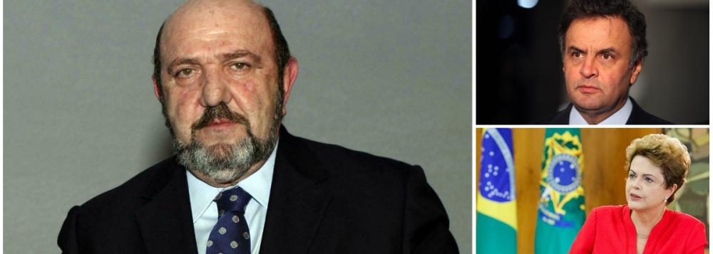 Em depoimento ao Tribunal Superior Eleitoral, o dono da UTC Engenharia, Ricardo Pessoa, que é delator da Lava Jato, confirmou ter feito doações às campanhas presidenciais de Dilma Rousseff e de Aécio Neves; segundo ele, foram R$ 7,5 milhões para Dilma e R$ 4,5 milhões para o tucano; questionado sobre a origem dos recursos, Pessoa declarou que o dinheiro saiu do mesmo caixa das empresas do Grupo UTC, que era unificado; num dos trechos da sessão, o advogado de Dilma, Flávio Caetano, teve com o empresário seguinte diálogo: "A origem de doação a Aécio e Dilma é a mesma?", questionou o advogado; "Sim, senhor", respondeu Pessoa (Foto: Romulo Faro) Em depoimento ao Tribunal Superior Eleitoral, o dono da UTC Engenharia, Ricardo Pessoa, que é delator da Lava Jato, confirmou ter feito doações às campanhas presidenciais de Dilma Rousseff e de Aécio Neves; segundo ele, foram R$ 7,5 milhões para Dilma e R$ 4,5 milhões para o tucano; questionado sobre a origem dos recursos, Pessoa declarou que o dinheiro saiu do mesmo caixa das empresas do Grupo UTC, que era unificado; num dos trechos da sessão, o advogado de Dilma, Flávio Caetano, teve com o empresário seguinte diálogo: "A origem de doação a Aécio e Dilma é a mesma?", questionou o advogado; "Sim, senhor", respondeu Pessoa