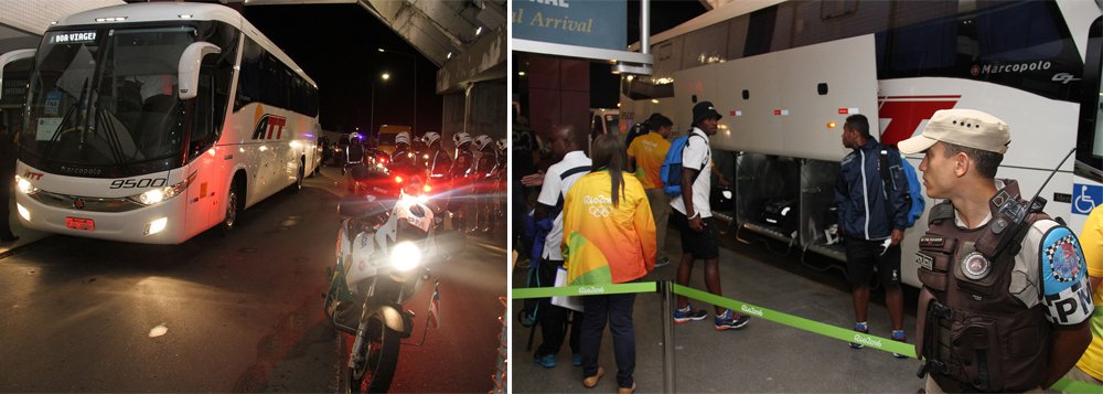 Um grupo de 60 policiais militares deu as boas vindas no aeroporto de Salvador aos 23 componentes da delegação de futebol da República de Fiji, umas das oito seleções que disputarão os jogos das Olimpíadas 2016 na capital; após o desembarque, na madrugada desta quarta-feira, os atletas foram escoltados até o Grand Hotel Stella Maris; "Começamos bem a nossa megaoperação olímpica. Com a integração entre as forças de segurança estaduais, federais e instituições municipais fizemos o desembarque dos atletas de maneira organizada, segura e sem gerar qualquer prejuízo aos outros passageiros do avião", disse o coordenador das ações de segurança dos Jogos Olímpicos em Salvador, tenente-coronel da PM Marcos Oliveira (Foto: Romulo Faro) Um grupo de 60 policiais militares deu as boas vindas no aeroporto de Salvador aos 23 componentes da delegação de futebol da República de Fiji, umas das oito seleções que disputarão os jogos das Olimpíadas 2016 na capital; após o desembarque, na madrugada desta quarta-feira, os atletas foram escoltados até o Grand Hotel Stella Maris; "Começamos bem a nossa megaoperação olímpica. Com a integração entre as forças de segurança estaduais, federais e instituições municipais fizemos o desembarque dos atletas de maneira organizada, segura e sem gerar qualquer prejuízo aos outros passageiros do avião", disse o coordenador das ações de segurança dos Jogos Olímpicos em Salvador, tenente-coronel da PM Marcos Oliveira