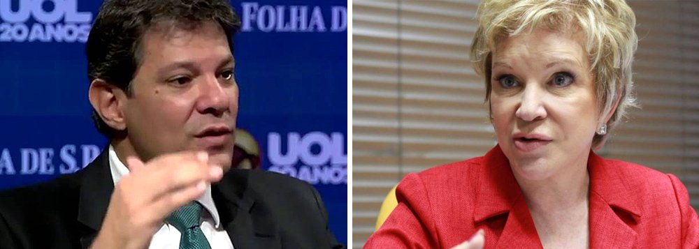 "Não vou questionar a Marta por estar recebendo apoio do Kassab. Quem tem que explicar é ele. Quem falou tão mal da Marta e agora está dando apoio é o Kassab", disse o prefeito de São Paulo, Fernando Haddad (PT); "mais do que o Kassab falou mal da Marta, impossível"; na sabatina do SBT, UOL e Folha, Haddad também associou Marta a Serra, amigo de Matarazzo que atuou para que o vereador aceitasse o convite do PMDB; "A Marta está recebendo o apoio do Kassab e acho que do Serra também. O Serra é o articulador", afirmou, dizendo-se "muito confortável" com seu vice, Gabriel Chalita (ex-PMDB, hoje no PDT) (Foto: Roberta Namour) "Não vou questionar a Marta por estar recebendo apoio do Kassab. Quem tem que explicar é ele. Quem falou tão mal da Marta e agora está dando apoio é o Kassab", disse o prefeito de São Paulo, Fernando Haddad (PT); "mais do que o Kassab falou mal da Marta, impossível"; na sabatina do SBT, UOL e Folha, Haddad também associou Marta a Serra, amigo de Matarazzo que atuou para que o vereador aceitasse o convite do PMDB; "A Marta está recebendo o apoio do Kassab e acho que do Serra também. O Serra é o articulador", afirmou, dizendo-se "muito confortável" com seu vice, Gabriel Chalita (ex-PMDB, hoje no PDT)