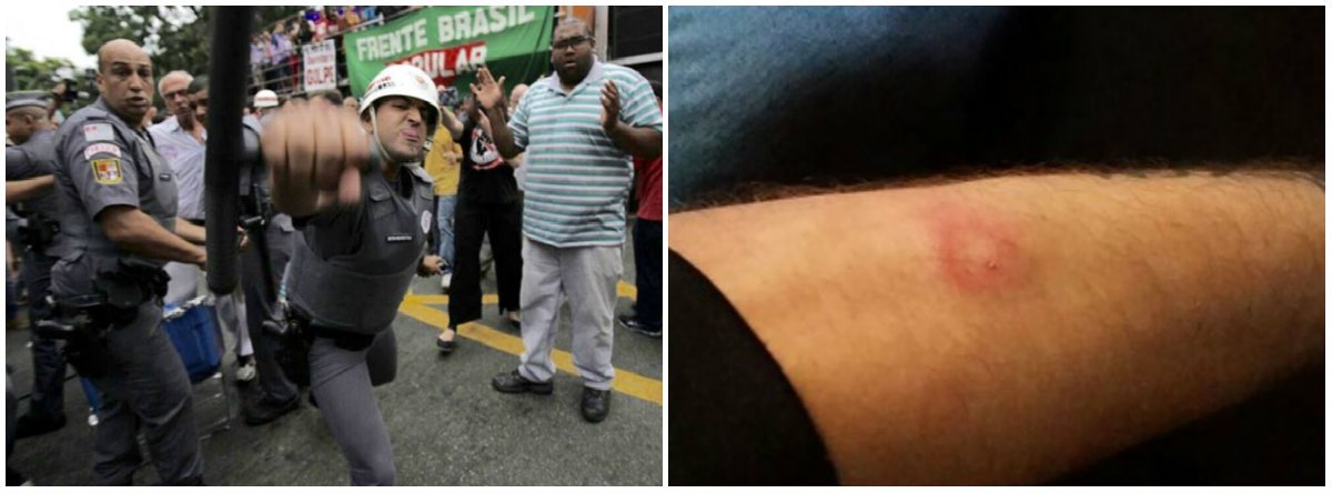 Um repórter fotográfico do CHOC Documental, André Lucas Almeida, foi agredido por um soldado da PM do Estado de São Paulo, após tentar registrar apreensão e agressão a uma vendedora ambulante durante o protesto, na Avenida Paulista, em que manifestantes pedem a saída de Michel Temer; "Nós da mídia em geral, independente ou não, estamos cansados das agressões sofridas, seja pela Policia Militar, manifestantes e qualquer um que tente interferir em nosso trabalho", diz o grupo em seu Facebook; "CHOC Documental repudia qualquer forma de violência, e grita em favor da liberdade de imprensa" (Foto: Leonardo Lucena) Um repórter fotográfico do CHOC Documental, André Lucas Almeida, foi agredido por um soldado da PM do Estado de São Paulo, após tentar registrar apreensão e agressão a uma vendedora ambulante durante o protesto, na Avenida Paulista, em que manifestantes pedem a saída de Michel Temer; "Nós da mídia em geral, independente ou não, estamos cansados das agressões sofridas, seja pela Policia Militar, manifestantes e qualquer um que tente interferir em nosso trabalho", diz o grupo em seu Facebook; "CHOC Documental repudia qualquer forma de violência, e grita em favor da liberdade de imprensa"