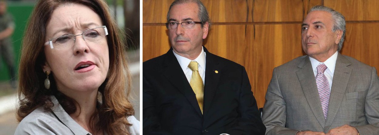 A jornalista Helena Chagas, do site "Os Divergentes", afirma que o presidente interino Michel Temer atua para "tentar acalmar" o presidente afastado da Câmara, Eduardo Cunha; segundo ela, "Michel vai ter que se equilibrar entre a cruz de uma delação detonadora de Cunha e a caldeirinha que transformará em carvão todo aquele que tentar salvá-lo no plenário da Câmara"; "Ou seja, vai ter que receber, conversar e tentar acalmar o companheiro peemedebista. Este é o verdadeiro desafio a colocar em prova o decantado talento político do presidente interino", ressalta (Foto: Valter Lima) A jornalista Helena Chagas, do site "Os Divergentes", afirma que o presidente interino Michel Temer atua para "tentar acalmar" o presidente afastado da Câmara, Eduardo Cunha; segundo ela, "Michel vai ter que se equilibrar entre a cruz de uma delação detonadora de Cunha e a caldeirinha que transformará em carvão todo aquele que tentar salvá-lo no plenário da Câmara"; "Ou seja, vai ter que receber, conversar e tentar acalmar o companheiro peemedebista. Este é o verdadeiro desafio a colocar em prova o decantado talento político do presidente interino", ressalta