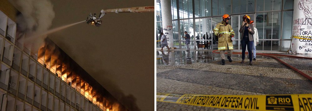 Os órgãos da administração central da Universidade Federal do Rio de Janeiro (UFRJ) estão funcionando em locais provisórios, devido ao incêndio que atingiu o oitavo andar do prédio da reitoria, na Ilha do Fundão, há uma semana; os cursos realizados no prédio da reitoria também devem ser realocados; por enquanto, as aulas estão suspensas até o próximo dia 21
(Foto: Leonardo Lucena) Os órgãos da administração central da Universidade Federal do Rio de Janeiro (UFRJ) estão funcionando em locais provisórios, devido ao incêndio que atingiu o oitavo andar do prédio da reitoria, na Ilha do Fundão, há uma semana; os cursos realizados no prédio da reitoria também devem ser realocados; por enquanto, as aulas estão suspensas até o próximo dia 21