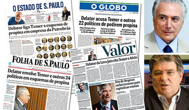 Por que motivos a grande mídia, que tudo fez para desgastar o PT e suas lideranças e para criar o clima que possibilitou o afastamento de Dilma, agora se apressa em divulgar, em amplas manchetes, os descalabros do governo Temer e de seus integrantes, incluindo acusações contra o próprio presidente interino? (Foto: Benedito Tadeu César) Por que motivos a grande mídia, que tudo fez para desgastar o PT e suas lideranças e para criar o clima que possibilitou o afastamento de Dilma, agora se apressa em divulgar, em amplas manchetes, os descalabros do governo Temer e de seus integrantes, incluindo acusações contra o próprio presidente interino?