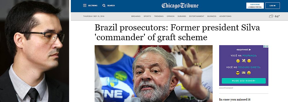 Chicago Tribune descreve que os promotores que apresentaram denúncia contra o ex-presidente Lula fizeram declarações "impressionantes" e uma "litania" de acusações, mas foram econômicos ao apresentar provas, o que, segundo o jornal, pode colocar em xeque o futuro da Operação Lava Jato (Foto: Gisele Federicce) Chicago Tribune descreve que os promotores que apresentaram denúncia contra o ex-presidente Lula fizeram declarações "impressionantes" e uma "litania" de acusações, mas foram econômicos ao apresentar provas, o que, segundo o jornal, pode colocar em xeque o futuro da Operação Lava Jato