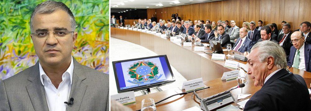 "Ao renegociar a dívida dos Estados com a União, o presidente interino, Michel Temer, obtém paz política com os governadores numa hora fundamental para tentar se consolidar no poder, bem no meio da batalha para aprovar no Senado o impeachment da presidente afastada, Dilma Rousseff. O apoio de governadores é instrumento de pressão eficaz sobre senadores", afirma o colunista Kennedy Alencar (Foto: Roberta Namour) "Ao renegociar a dívida dos Estados com a União, o presidente interino, Michel Temer, obtém paz política com os governadores numa hora fundamental para tentar se consolidar no poder, bem no meio da batalha para aprovar no Senado o impeachment da presidente afastada, Dilma Rousseff. O apoio de governadores é instrumento de pressão eficaz sobre senadores", afirma o colunista Kennedy Alencar