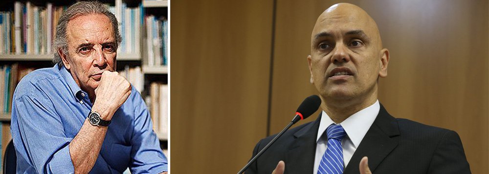 "Alexandre Moraes dividiu-se entre o ridículo e a irresponsabilidade, ao se apresentar a propósito da prisão de dez talvez terroristas futuros. Com informações logo contestadas por um juiz e, de objetivo, um mínimo indício a ser verificado, aos ouvidos do mundo o ministro da Justiça incluiu o Brasil no mapa do terror. Quando estrangeiros cuidam de sua viagem para o Brasil da Olimpíada", diz o colunista Janio de Freitas, sobre a Operação Hashtag; "No nosso terrorismo, o ministro Alexandre Moraes é mais eficiente do que os seus dez presos. Somados" (Foto: Leonardo Attuch) "Alexandre Moraes dividiu-se entre o ridículo e a irresponsabilidade, ao se apresentar a propósito da prisão de dez talvez terroristas futuros. Com informações logo contestadas por um juiz e, de objetivo, um mínimo indício a ser verificado, aos ouvidos do mundo o ministro da Justiça incluiu o Brasil no mapa do terror. Quando estrangeiros cuidam de sua viagem para o Brasil da Olimpíada", diz o colunista Janio de Freitas, sobre a Operação Hashtag; "No nosso terrorismo, o ministro Alexandre Moraes é mais eficiente do que os seus dez presos. Somados"