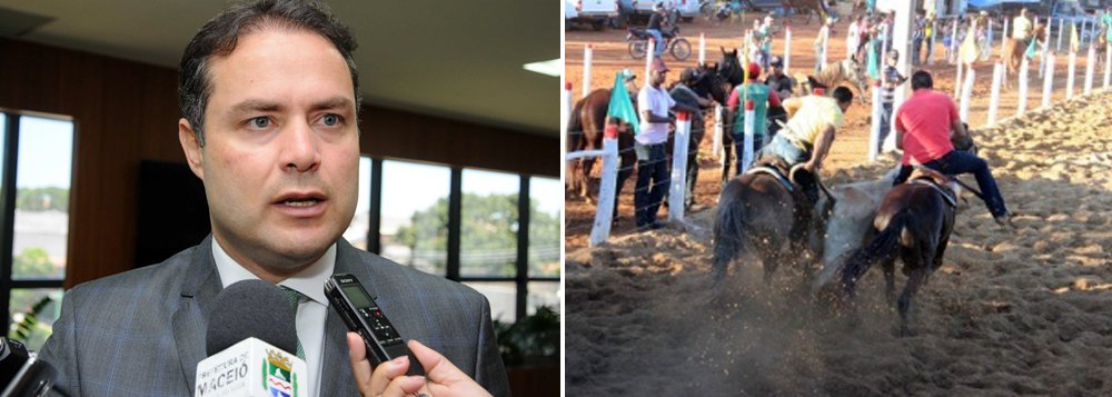 Após decisão do Supremo Tribunal Federal (STF) que considerou ilegal a prática da vaquejada, o governador Renan Filho (PMDB) usou as redes sociais para afirmar que é uma "atividade recreativa" que virou "esporte" e que tem os vaqueiros como "heróis"; ele também ressaltou os aspectos culturais da vaquejada e os benefícios econômicos que a atividade gera, como a criação de postos de trabalho em grandes eventos; "Vai daqui todo o nosso apoio aos defensores da vaquejada, para que o Poder Judiciário reconsidere e reconheça que o Nordeste e o Brasil têm direito de manter e preservar essa bela tradição”, disse o governador (Foto: Voney Malta) Após decisão do Supremo Tribunal Federal (STF) que considerou ilegal a prática da vaquejada, o governador Renan Filho (PMDB) usou as redes sociais para afirmar que é uma "atividade recreativa" que virou "esporte" e que tem os vaqueiros como "heróis"; ele também ressaltou os aspectos culturais da vaquejada e os benefícios econômicos que a atividade gera, como a criação de postos de trabalho em grandes eventos; "Vai daqui todo o nosso apoio aos defensores da vaquejada, para que o Poder Judiciário reconsidere e reconheça que o Nordeste e o Brasil têm direito de manter e preservar essa bela tradição”, disse o governador