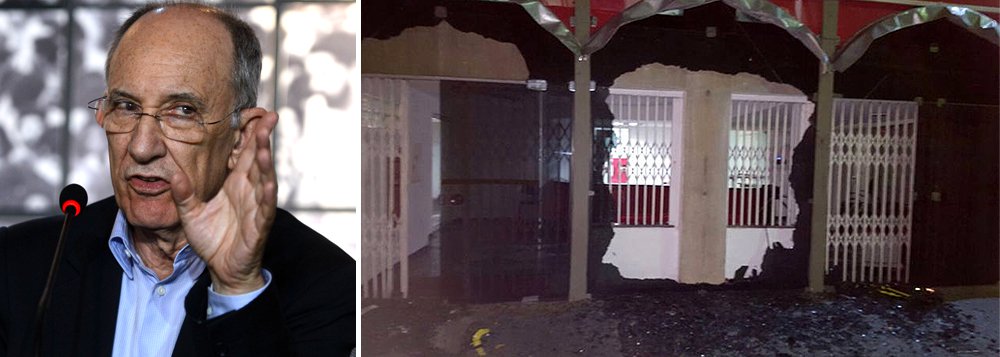 Presidente nacional do Partido dos Trabalhadores, Rui Falcão, afirmou que o ataque à sede nacional da legenda em São Paulo (SP) foi mais um atentado contra o PT, “provocado por essa onda de intolerância que é estimulada pela grande mídia, inclusive”; o prédio sofreu dois ataques nesta quinta-feira; “Eles não vão nos intimidar. Nós vamos continuar com a nossa luta em defesa de um Brasil melhor e contra o golpe, contra o presidente ilegítimo Michel Temer. Eles não passarão e não nos intimidarão” (Foto: Roberta Namour) Presidente nacional do Partido dos Trabalhadores, Rui Falcão, afirmou que o ataque à sede nacional da legenda em São Paulo (SP) foi mais um atentado contra o PT, “provocado por essa onda de intolerância que é estimulada pela grande mídia, inclusive”; o prédio sofreu dois ataques nesta quinta-feira; “Eles não vão nos intimidar. Nós vamos continuar com a nossa luta em defesa de um Brasil melhor e contra o golpe, contra o presidente ilegítimo Michel Temer. Eles não passarão e não nos intimidarão”