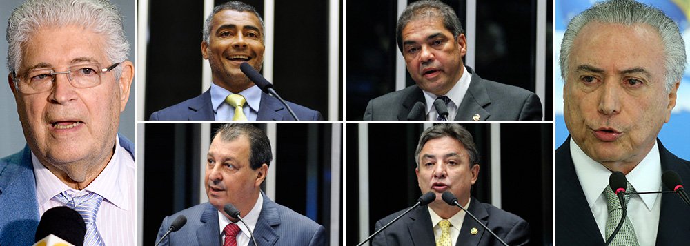 Sem os votos necessários para consolidar o impeachment, o interino Michel Temer vem reforçando o assédio sobre senadores indecisos quanto à condenação da presidente Dilma Rousseff; “O Temer está comprando a bancada. É uma compra explícita de apoio”, denuncia o senador Roberto Requião (PMDB-PR); na luta para conseguir votos, Temer já nomeou o filho de Zezé Perrella (PTB-MG), dono de um helicóptero apreendido com 450 quilos de cocaína, prometeu uma secretaria a Romário (PSB-RJ) e negocia apoios a parlamentares em disputas municipais, como é o caso de Omar Aziz (PSD-AM); ele também recebeu pedidos inusitados, como o de Hélio José (PMDB-DF), que queria a presidência de Itaipu e dos Correios (Foto: Leonardo Attuch) Sem os votos necessários para consolidar o impeachment, o interino Michel Temer vem reforçando o assédio sobre senadores indecisos quanto à condenação da presidente Dilma Rousseff; “O Temer está comprando a bancada. É uma compra explícita de apoio”, denuncia o senador Roberto Requião (PMDB-PR); na luta para conseguir votos, Temer já nomeou o filho de Zezé Perrella (PTB-MG), dono de um helicóptero apreendido com 450 quilos de cocaína, prometeu uma secretaria a Romário (PSB-RJ) e negocia apoios a parlamentares em disputas municipais, como é o caso de Omar Aziz (PSD-AM); ele também recebeu pedidos inusitados, como o de Hélio José (PMDB-DF), que queria a presidência de Itaipu e dos Correios