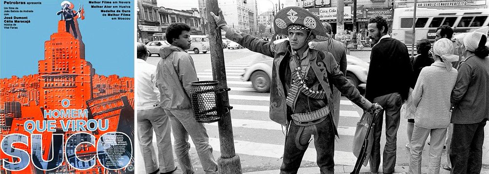 Filme de Joaquim Batista de Andrade narra a história de Deraldo José da Silva, um poeta nordestino, que ao chegar a São Paulo tenta ganhar a vida vendendo sua literatura de cordel; morando na extrema periferia da cidade, assim como milhões daqueles que chegam para ganhar fazer a vida na capital, Deraldo (José Dumond) parte para o centro da cidade para vender seus livros de poesia e garantir "o de comer" (Foto: Aquiles Lins) Filme de Joaquim Batista de Andrade narra a história de Deraldo José da Silva, um poeta nordestino, que ao chegar a São Paulo tenta ganhar a vida vendendo sua literatura de cordel; morando na extrema periferia da cidade, assim como milhões daqueles que chegam para ganhar fazer a vida na capital, Deraldo (José Dumond) parte para o centro da cidade para vender seus livros de poesia e garantir "o de comer"