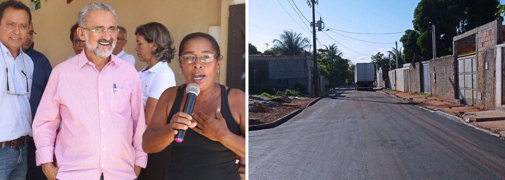 O prefeito Ademar Delgado entregou na manhã desta sexta-feira 14 ruas pavimentadas e uma capela em Fonte das Pedras, na localidade de Arembepe, na orla marítima de Camaçari; Ademar compartilhou sua "satisfação em atender à população de Camaçari", e anunciou que até o final do ano entregará a UPA de Arembepe e ainda mais pavimentação na localidade; "Temos garantido mais melhorias e dignidade para a população", disse o prefeito (Foto: Romulo Faro) O prefeito Ademar Delgado entregou na manhã desta sexta-feira 14 ruas pavimentadas e uma capela em Fonte das Pedras, na localidade de Arembepe, na orla marítima de Camaçari; Ademar compartilhou sua "satisfação em atender à população de Camaçari", e anunciou que até o final do ano entregará a UPA de Arembepe e ainda mais pavimentação na localidade; "Temos garantido mais melhorias e dignidade para a população", disse o prefeito